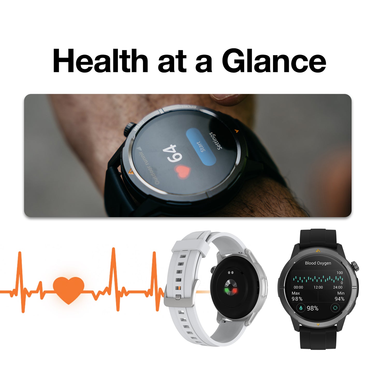 AGM Legion Rugged Smart Watch 50m Water Resistant