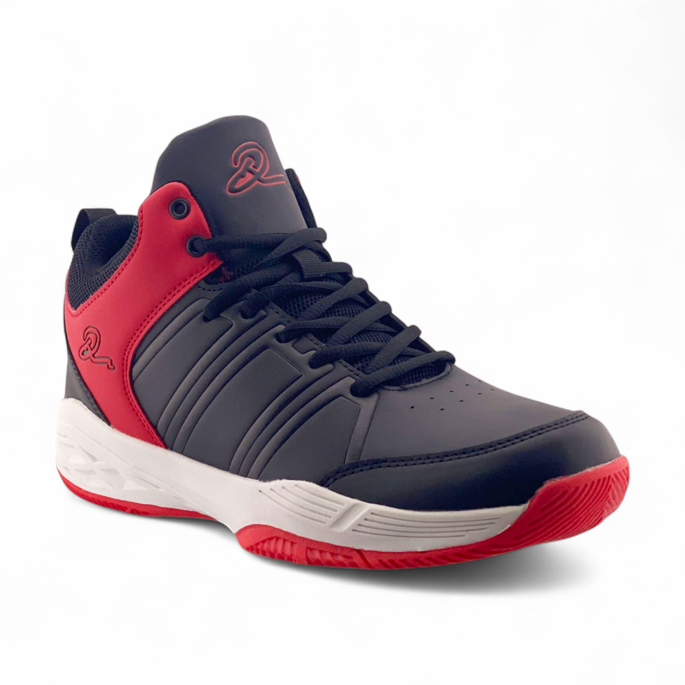 Mens Hi Top Sneakers | MSND435 | BlkRedWht