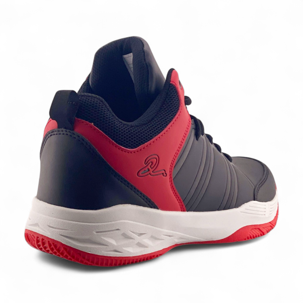 Mens Hi Top Sneakers | MSND435 | BlkRedWht