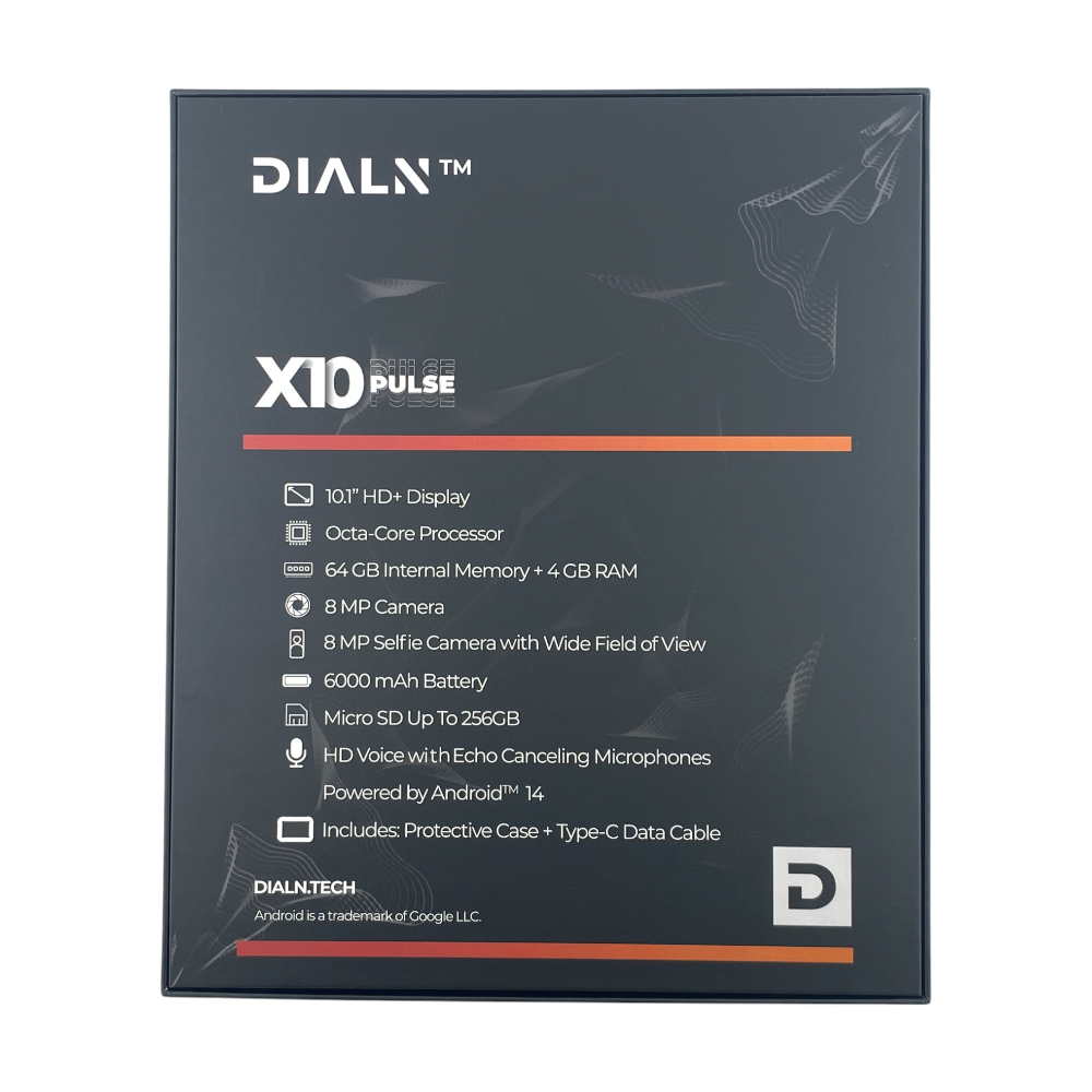 DIALN X10 Pulse 10" Tablet | 64GB | 4GB | LTE | Wifi