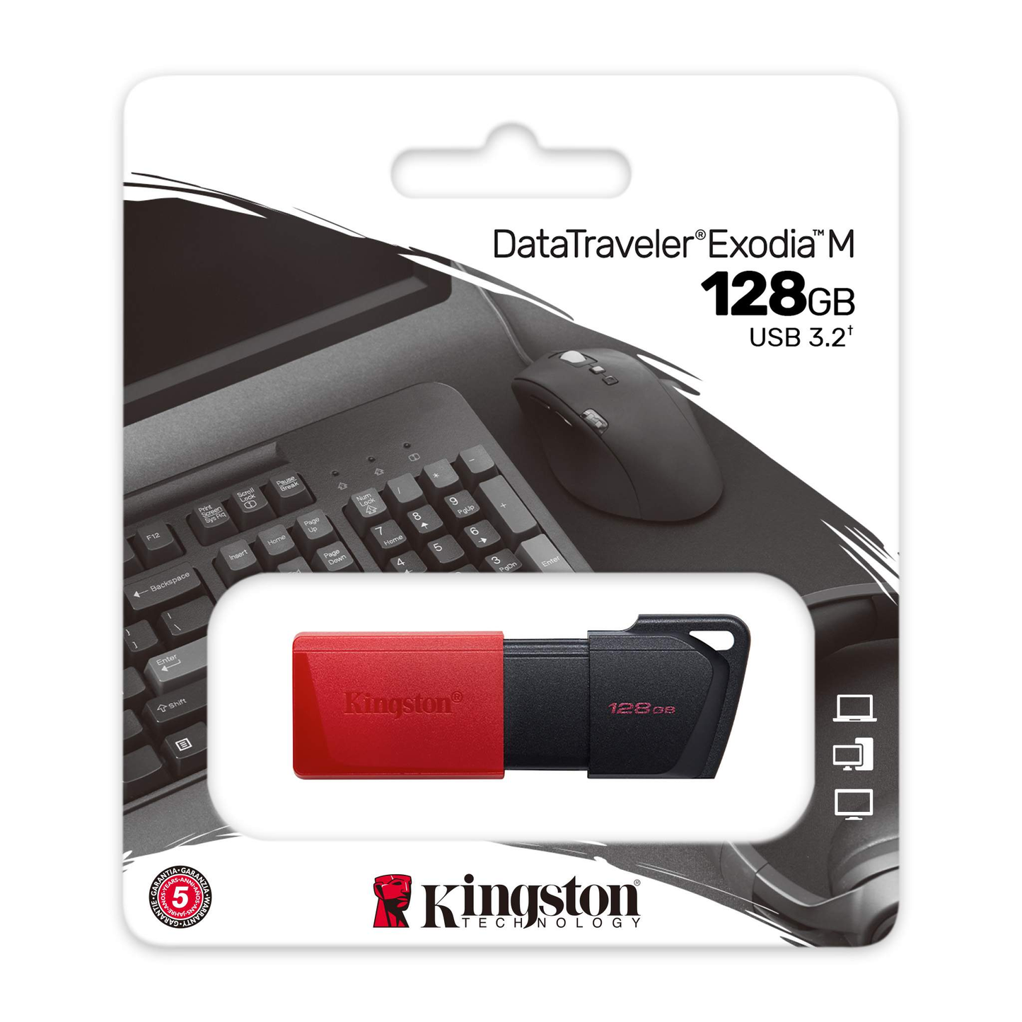 Kingston 128GB USB Flash Drive Exodia M Red