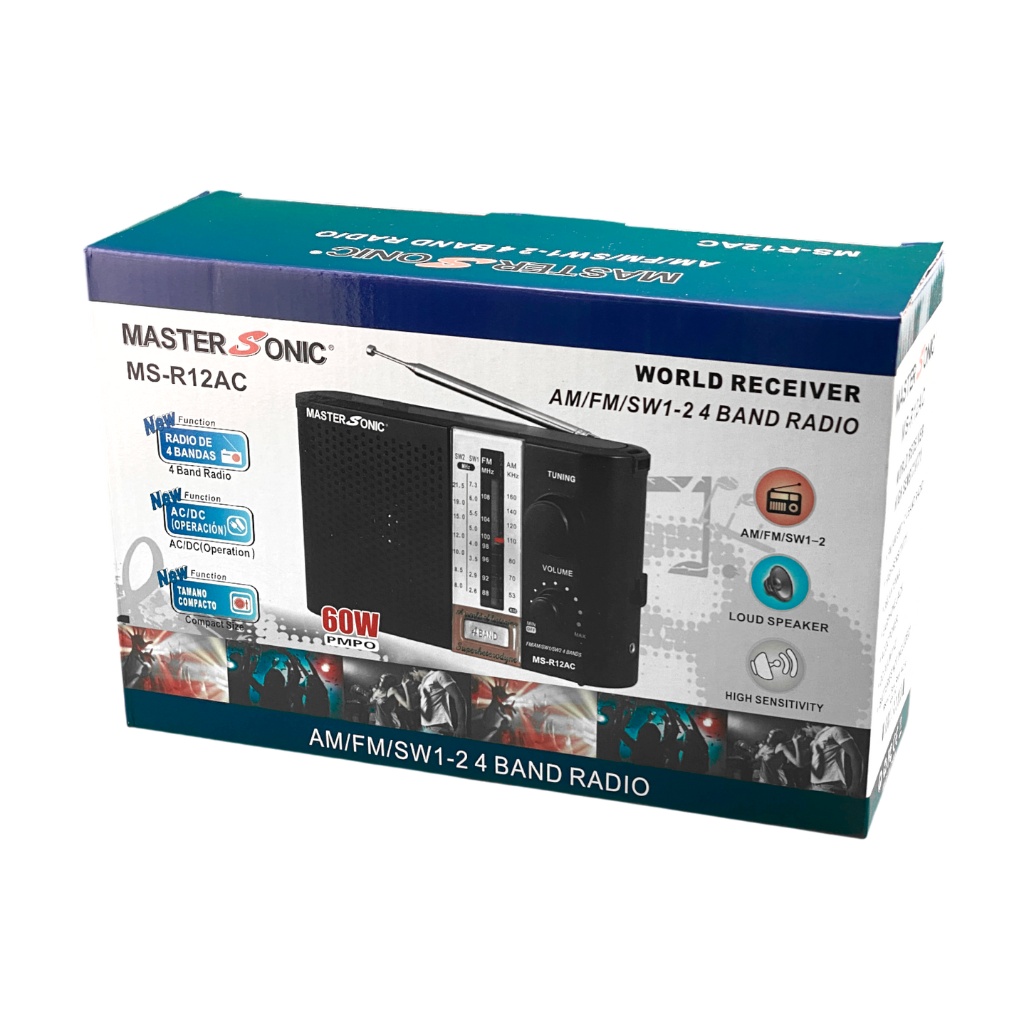 Master Sonic 4 Band Radio with AC Cord - R12AC