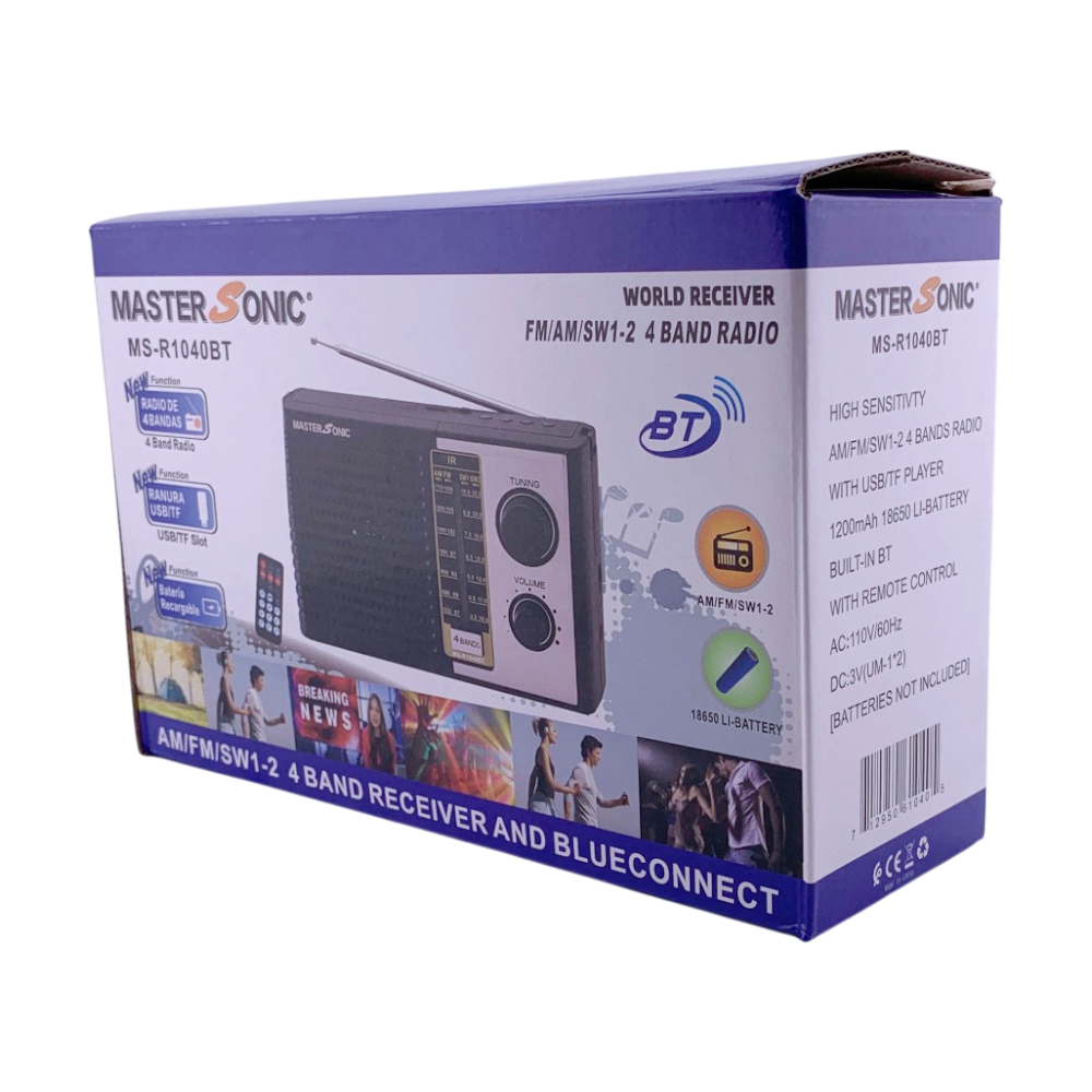 Master Sonic 4 Band Radio with USB & BT | MSR1040BT