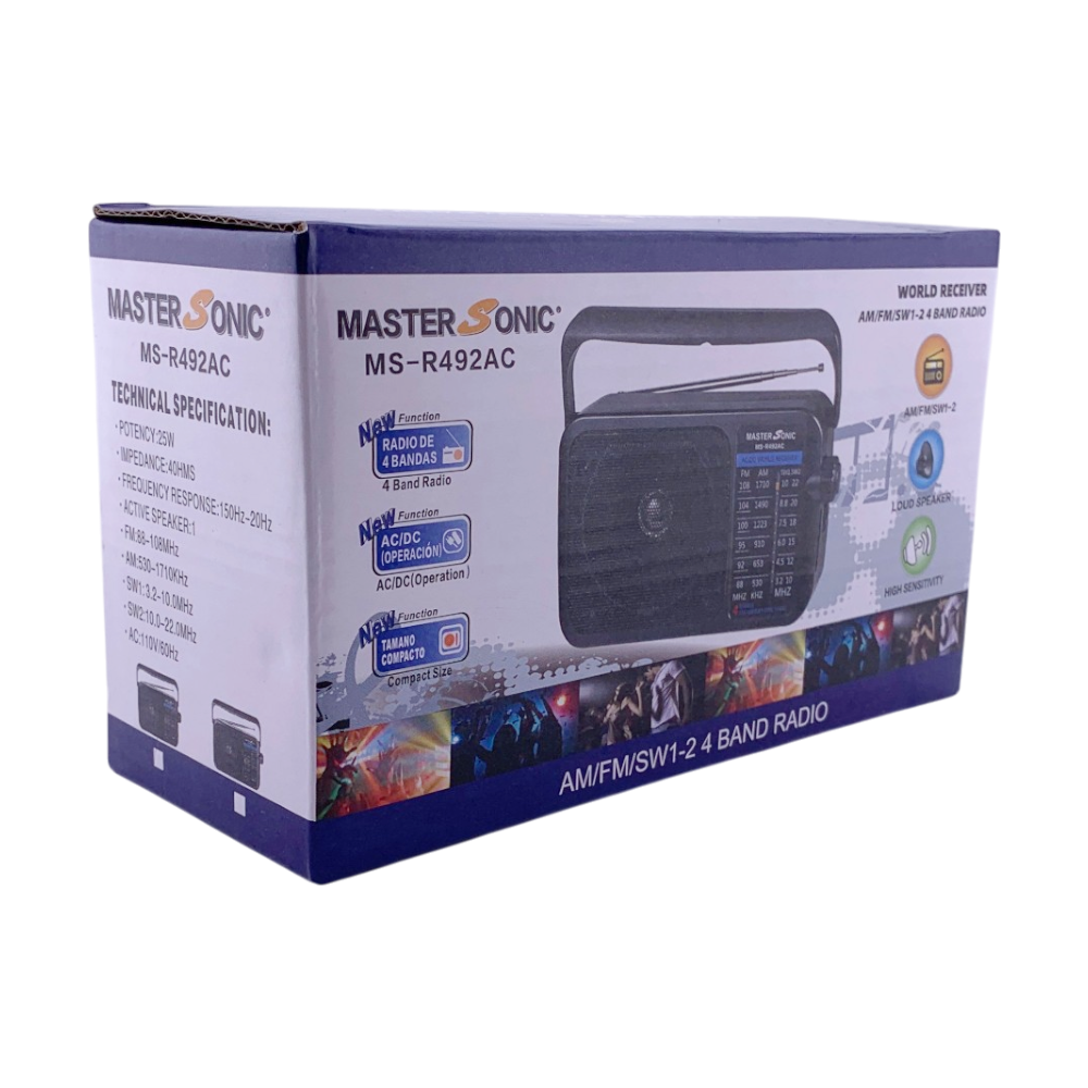 Master Sonic 4 Band Radio with AC Cord - MS-R492AC
