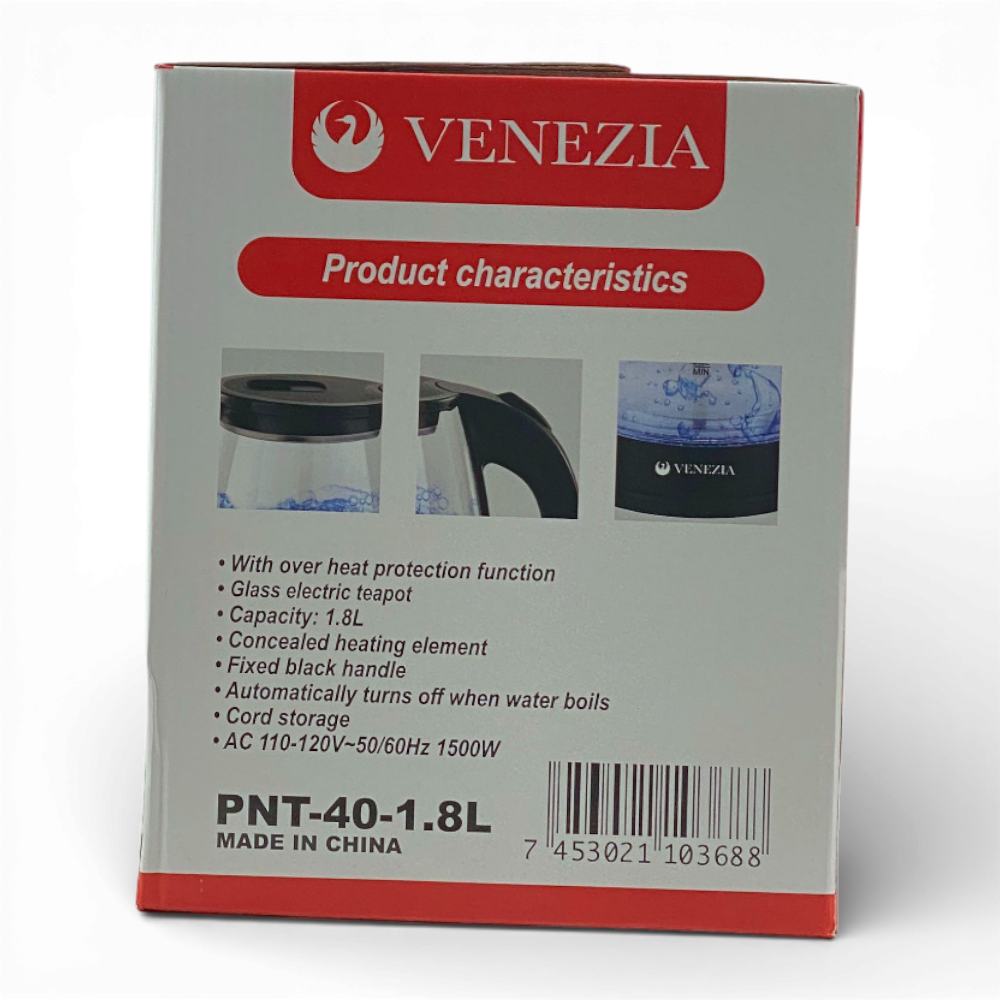 VENEZIA 1.8L Glass Kettle 1500W