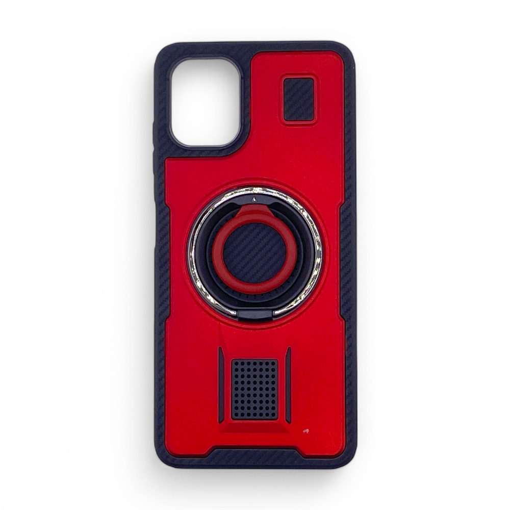 Samsung A06 Protective Ring Case with kick stand | Red