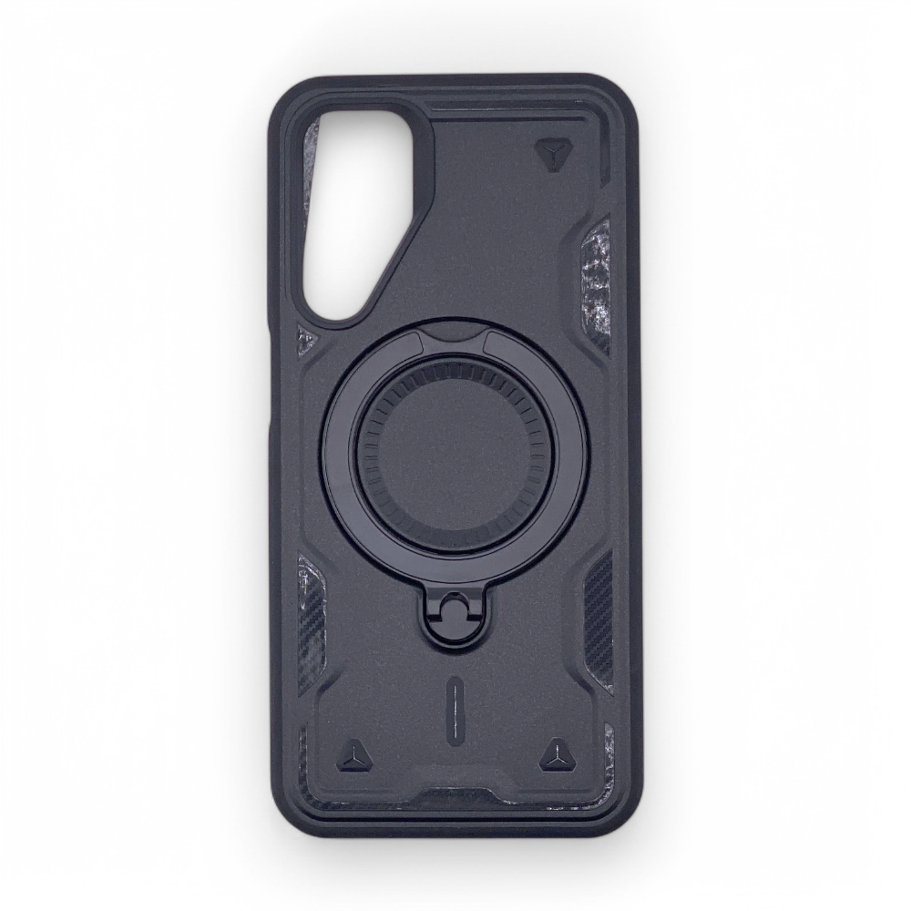 Samsung A25 Protective Ring Case with kick stand | Black