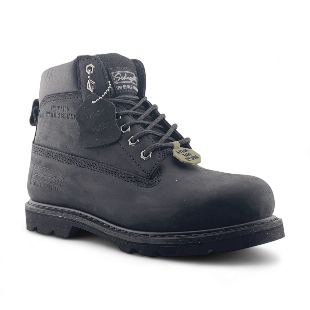 Men's Leather Safety Toe Work Boot | MWBS618 | Black, Brown, Tan