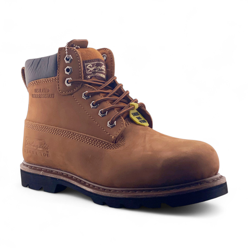 Men's Leather Safety Toe Work Boot | MWBS618 | Black, Brown, Tan