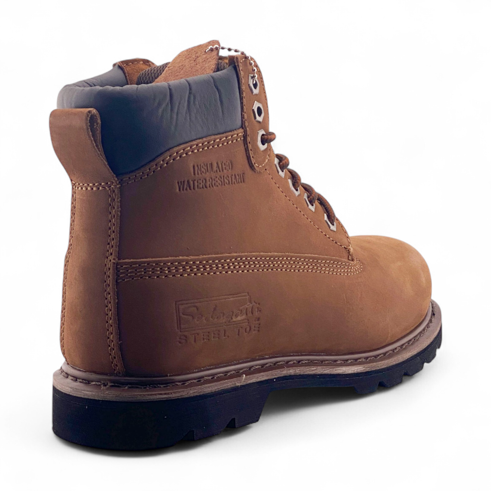 Men's Leather Safety Toe Work Boot | MWBS618 | Black, Brown, Tan