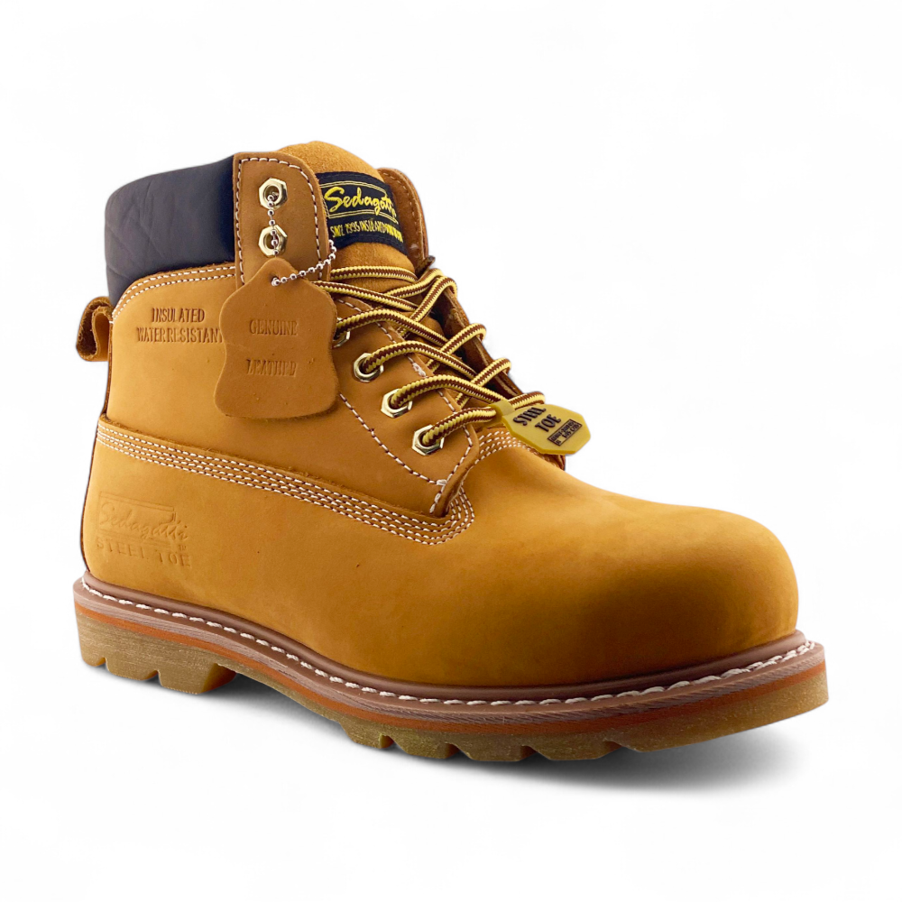Men's Leather Safety Toe Work Boot | MWBS618 | Black, Brown, Tan