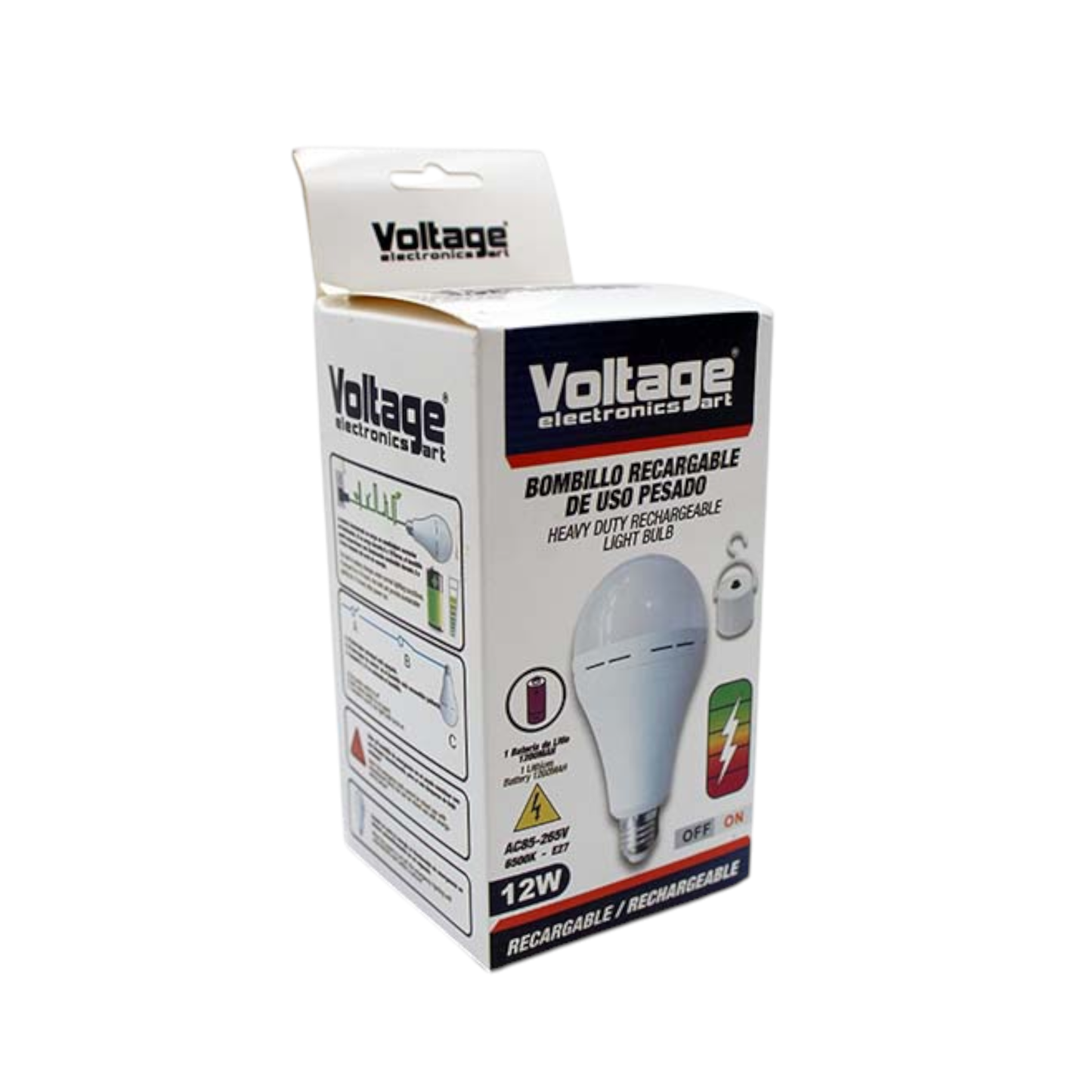 Voltage Rechargeable LED Bulb 12W 6500K