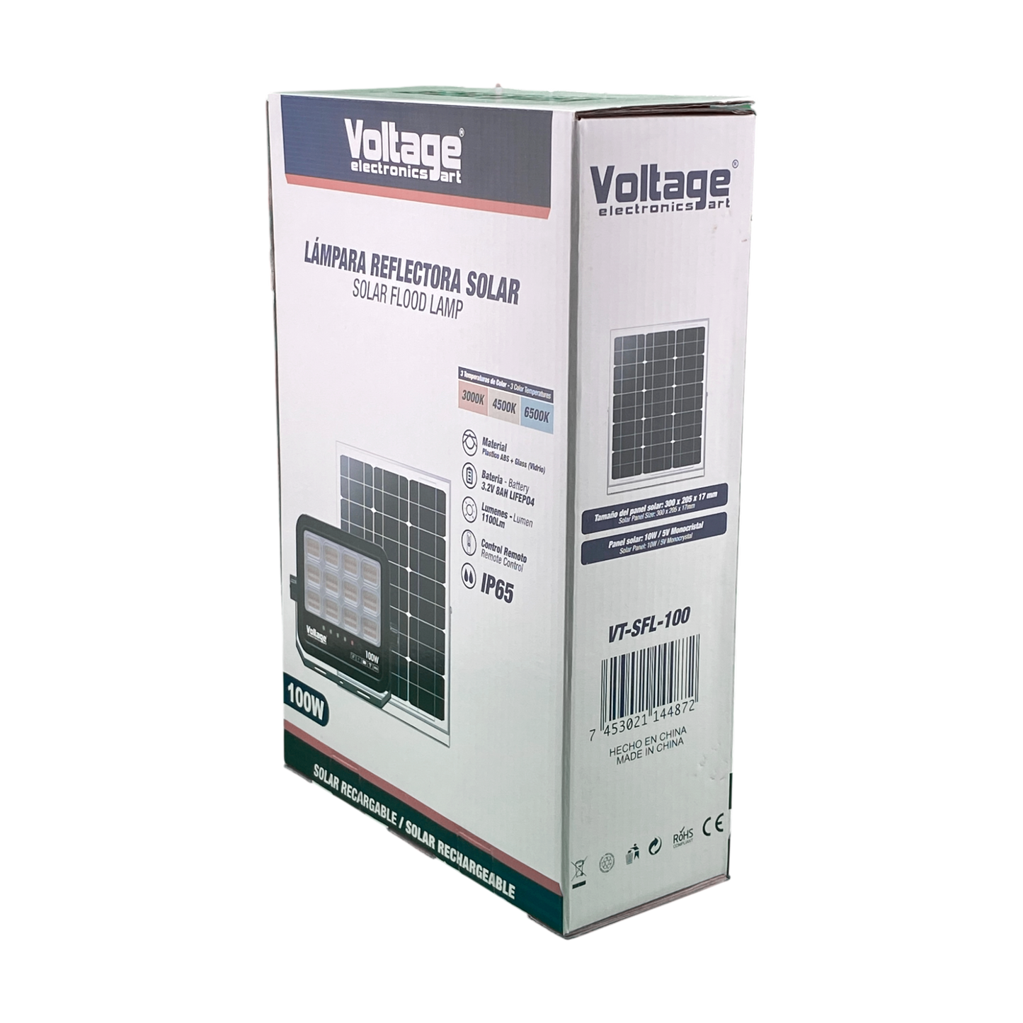 Voltage Solar Rechargeable LED Flood Light with Separate Panel 100W