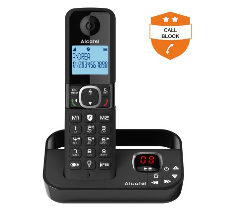 Alcatel Cordless Phone with Answering Machine F860 Voice Black