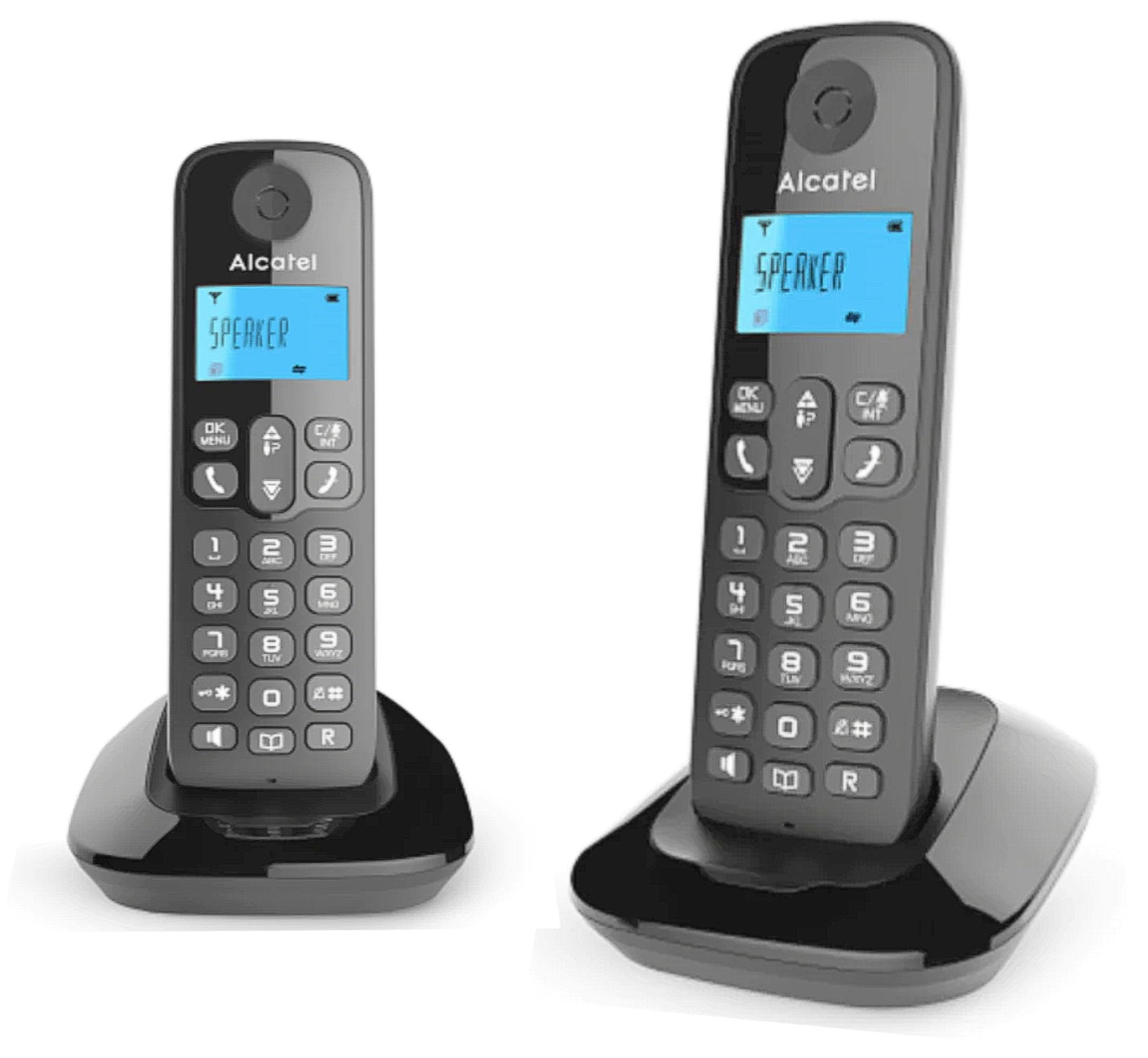 Alcatel Dual Handset Cordless Landline Phone - E395 Duo Black –