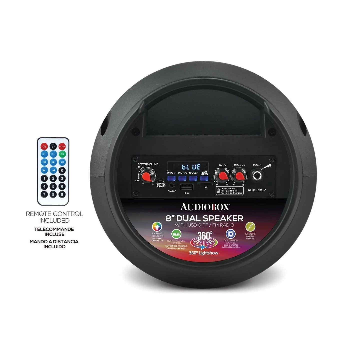 Audiobox Dual 8″ Bluetooth® PA Speaker with 360° Lights and Mic - ShopLibertyStore.com