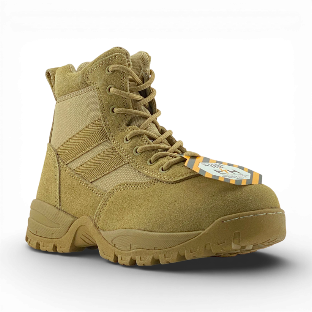 Men's Tactical Safety Toe Leather Work Boots | MWB6605 | Wheat