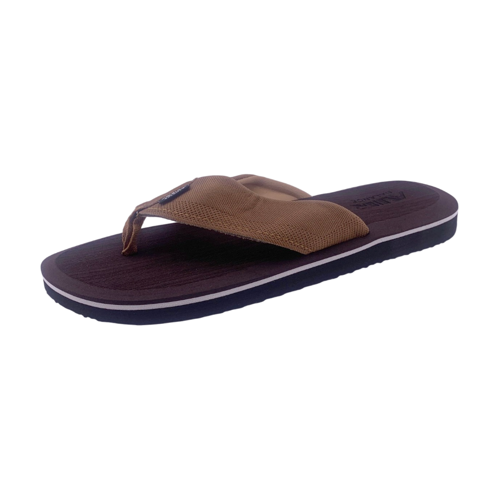 Mens Flip Flop Slippers | MSL47076M | Black, Brown & Tan