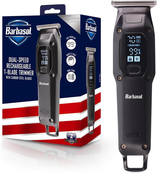 Barbasol T-Blade Trimmer, Rechargeable Hair and Beard Trimmer LED Display