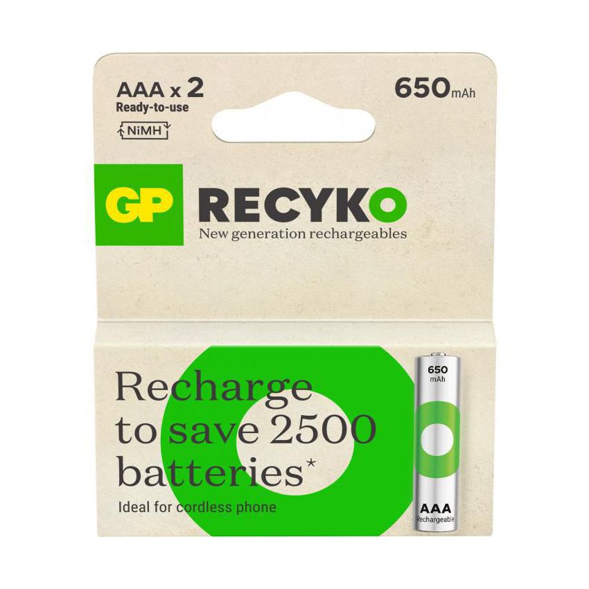 GP Recyklo AAA 2pk NiMh (650mAh)
