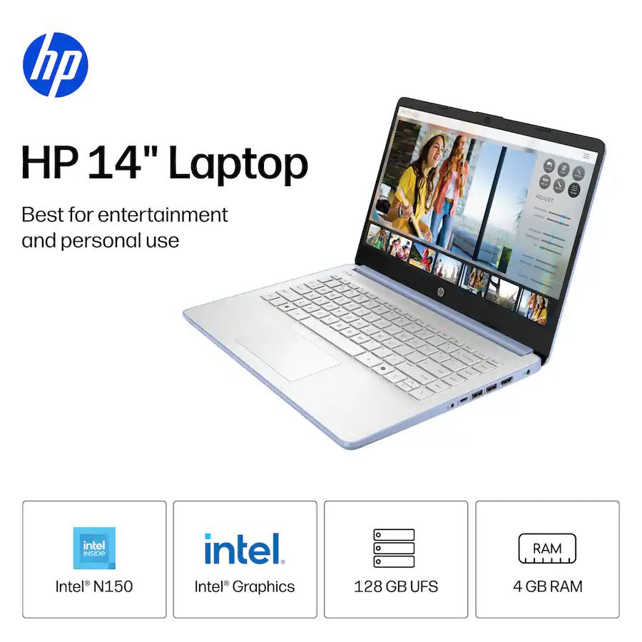 HP 14" Laptop | Intel N150 | 4GB | 128GB | WIn11s Home