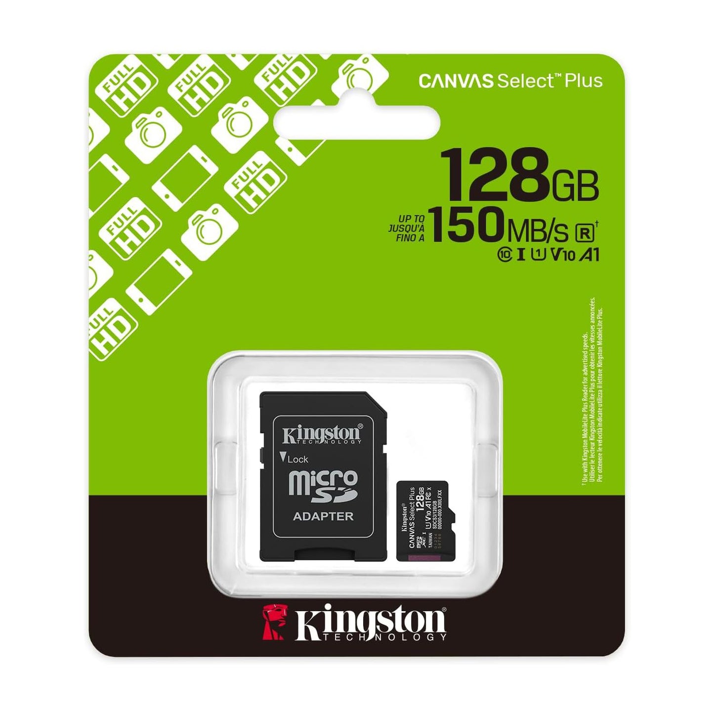 Kingston 128GB Micro SD Memory Card with Adapater Class 10