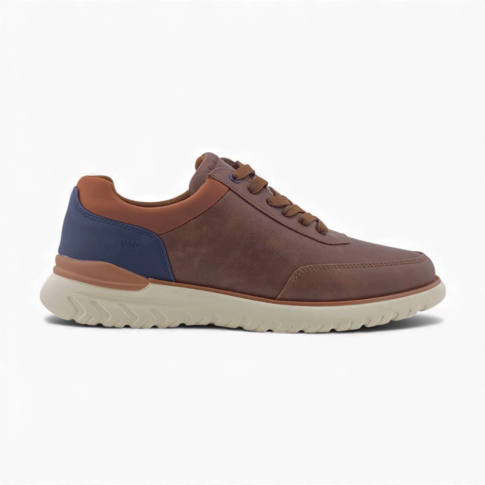 Men's Tower Bridge Casual Shoes by Charles & Henry London | Brown & Navy
