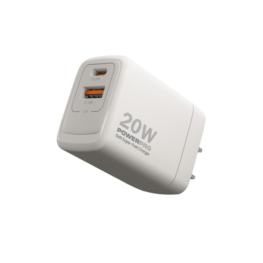 POWERPRO DUAL PORT GAN WALL CHARGER | PD20W