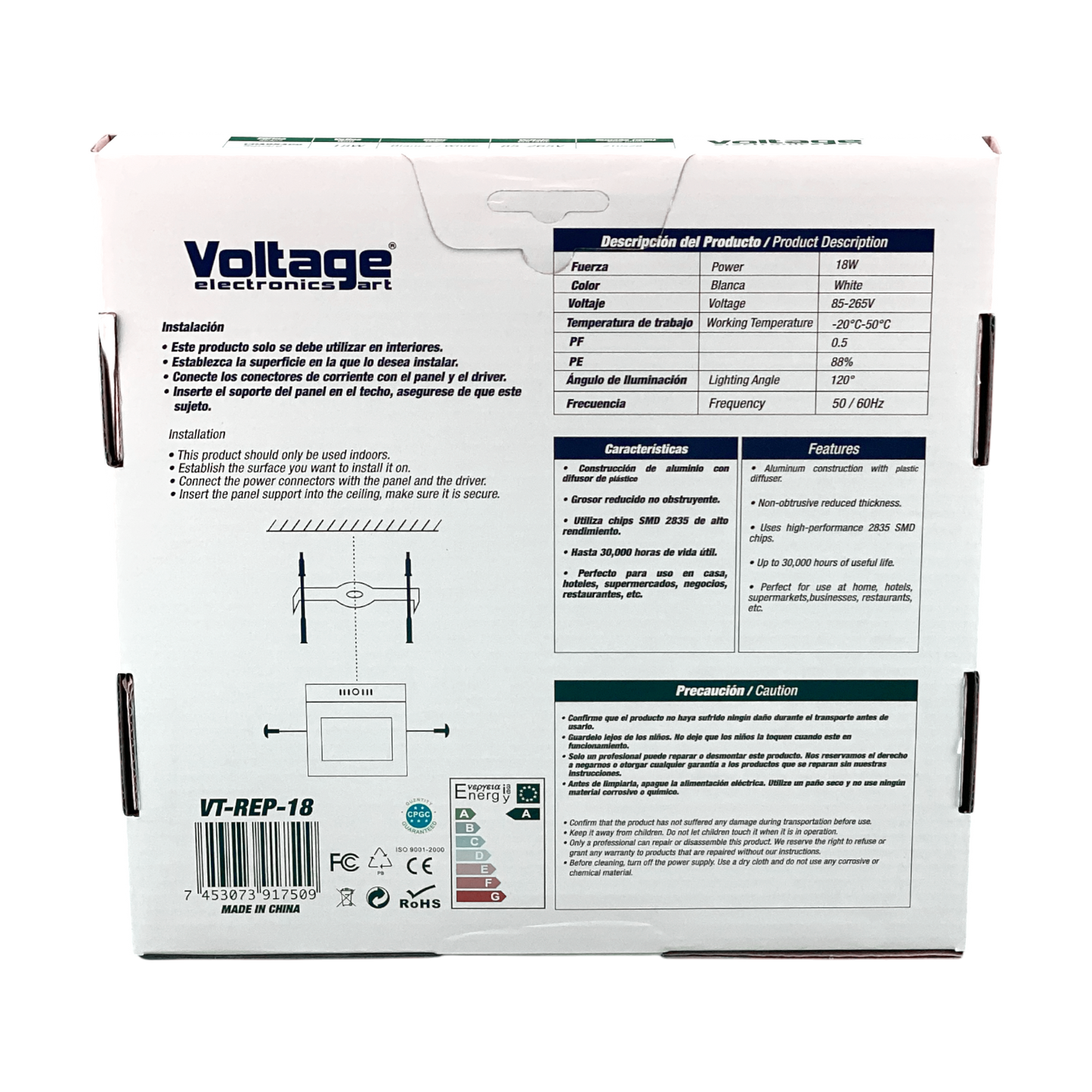 Voltage 8" LED Surface Mount Square Light 18W