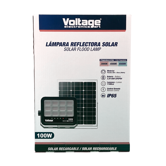 Voltage Solar Rechargeable LED Flood Light with Separate Panel 100W