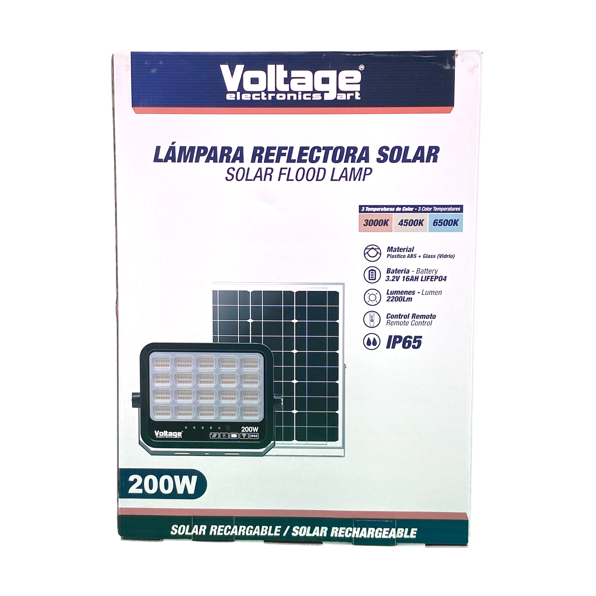 Voltage Solar Rechargeable LED Flood Light with Seprate Panel 200W