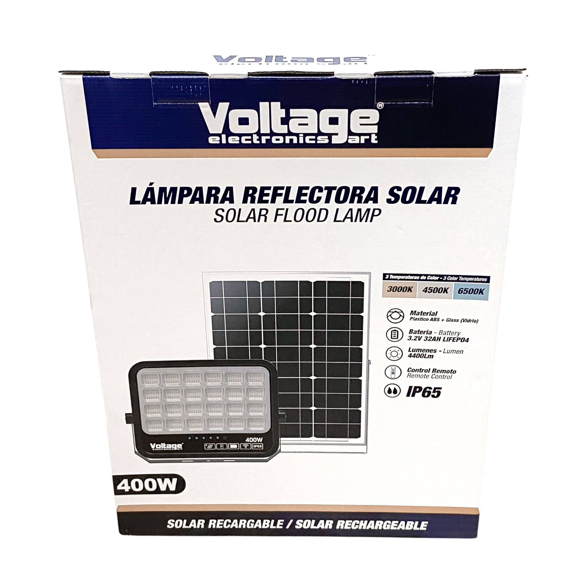Voltage Solar Rechargeable LED Flood Light with Separate Panel 400W