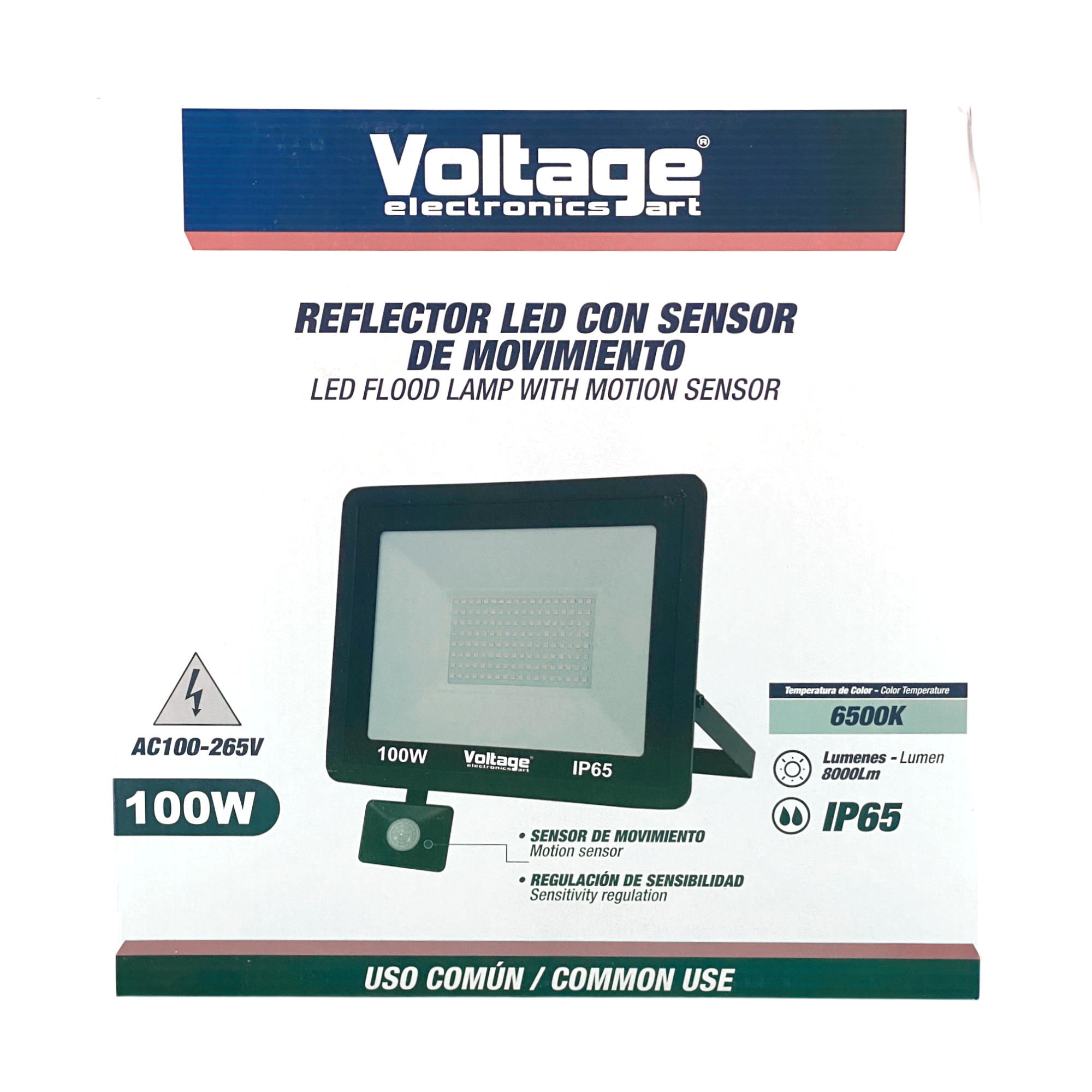 Voltage LED Flood Light with Motion Sensor 100W