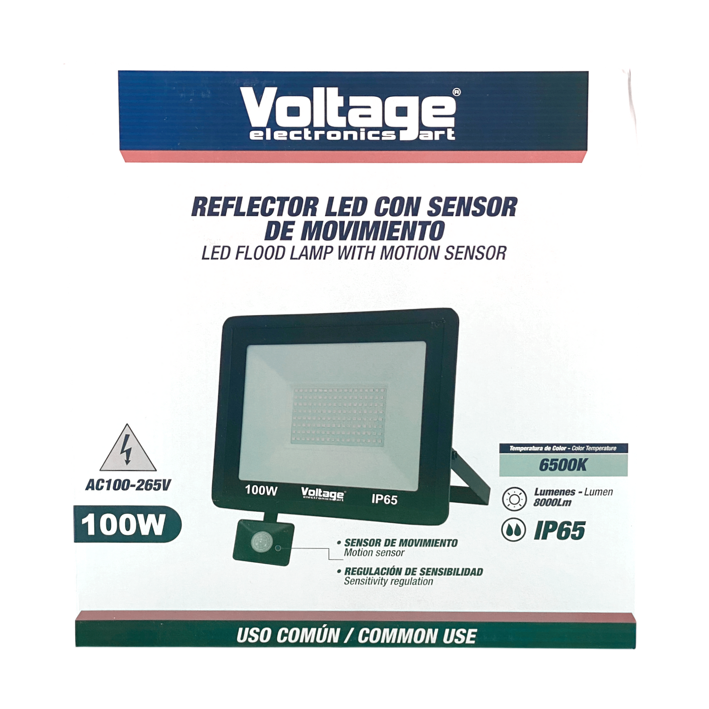 Voltage LED Flood Light with Motion Sensor 100W