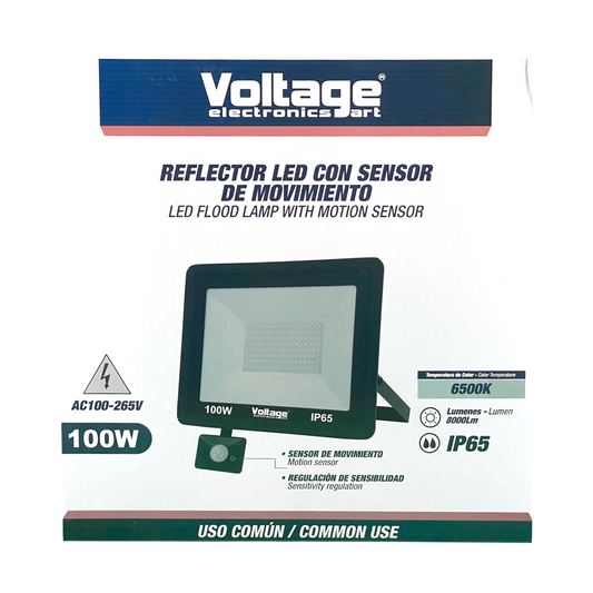 Voltage LED Flood Light with Motion Sensor 100W