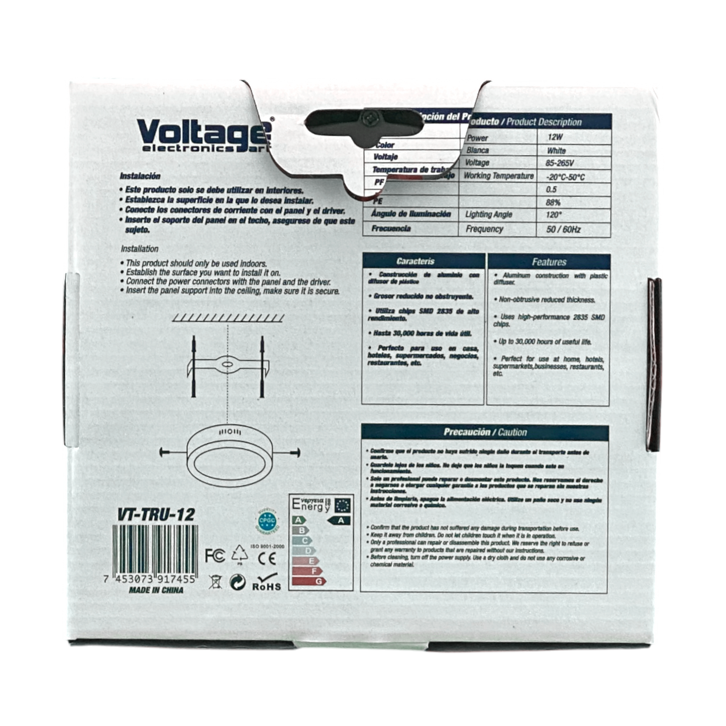 Voltage 6" LED Surface Mount Round Light 12W