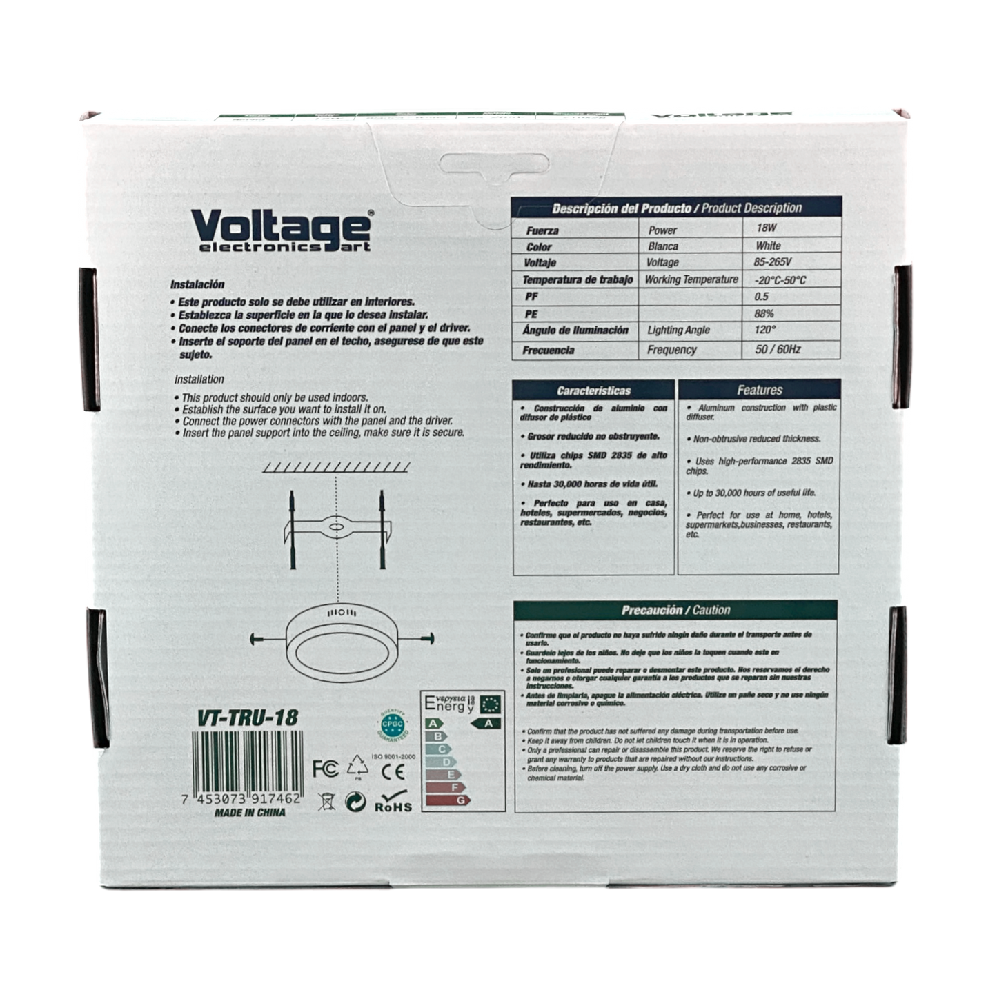 Voltage 8" LED Surface Mount Round Light 18W