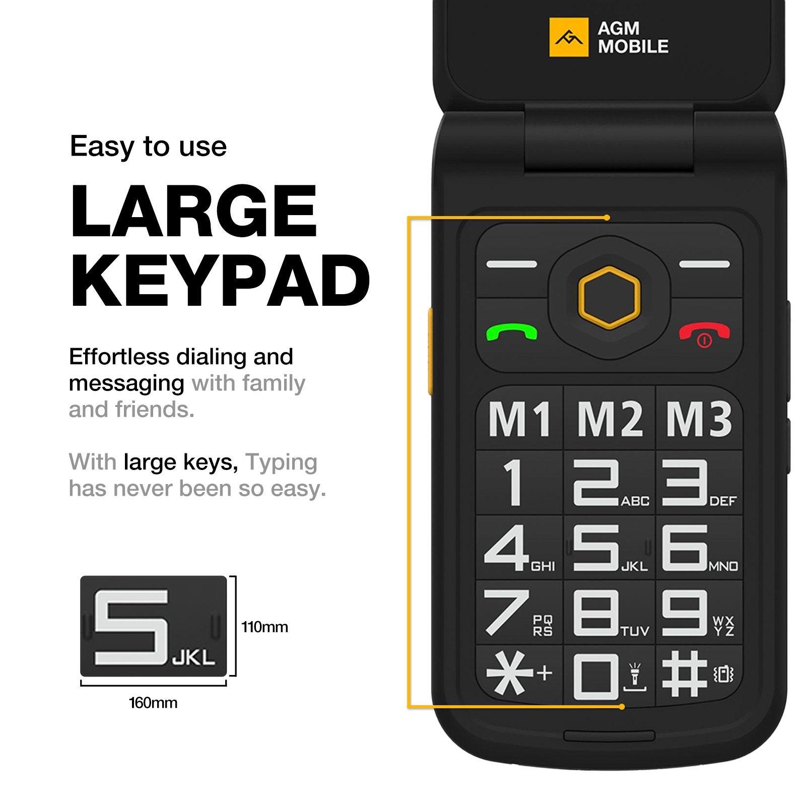 AGM M8 Rugged Flip 4G Feature Cellular Phone - ShopLibertyStore.com