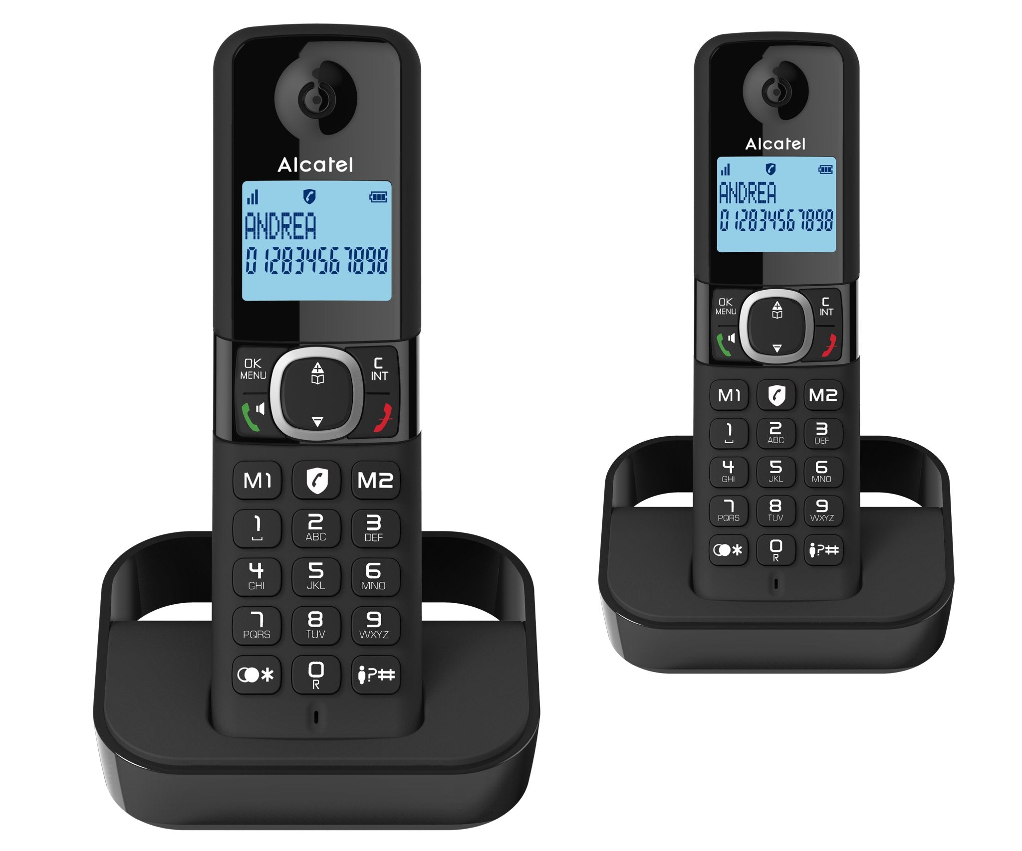 Alcatel Dual Handset Cordless Phone F860 Duo Black