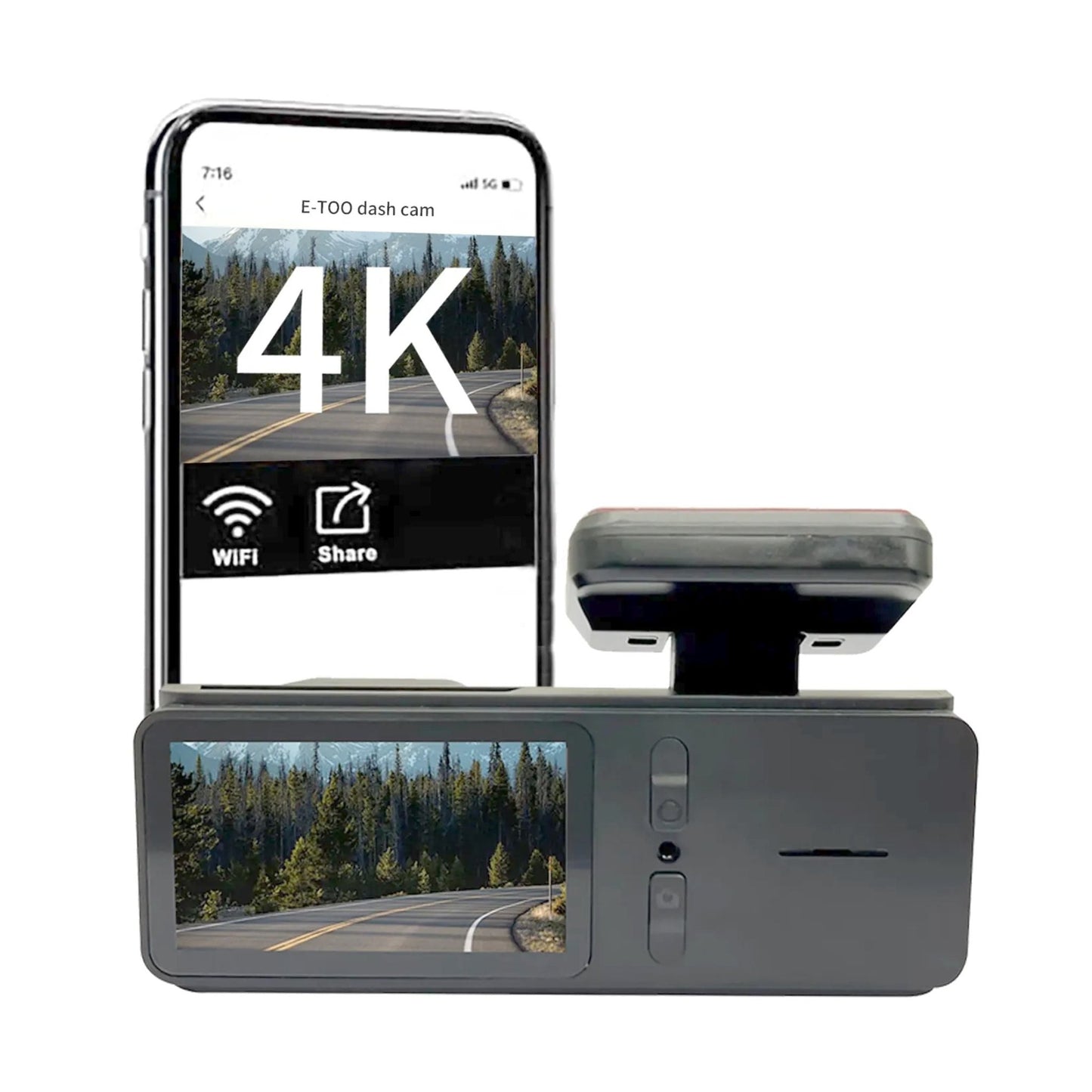 E-TOO 4K Dual Vehicle Dash Camera Kit - ShopLibertyStore.com