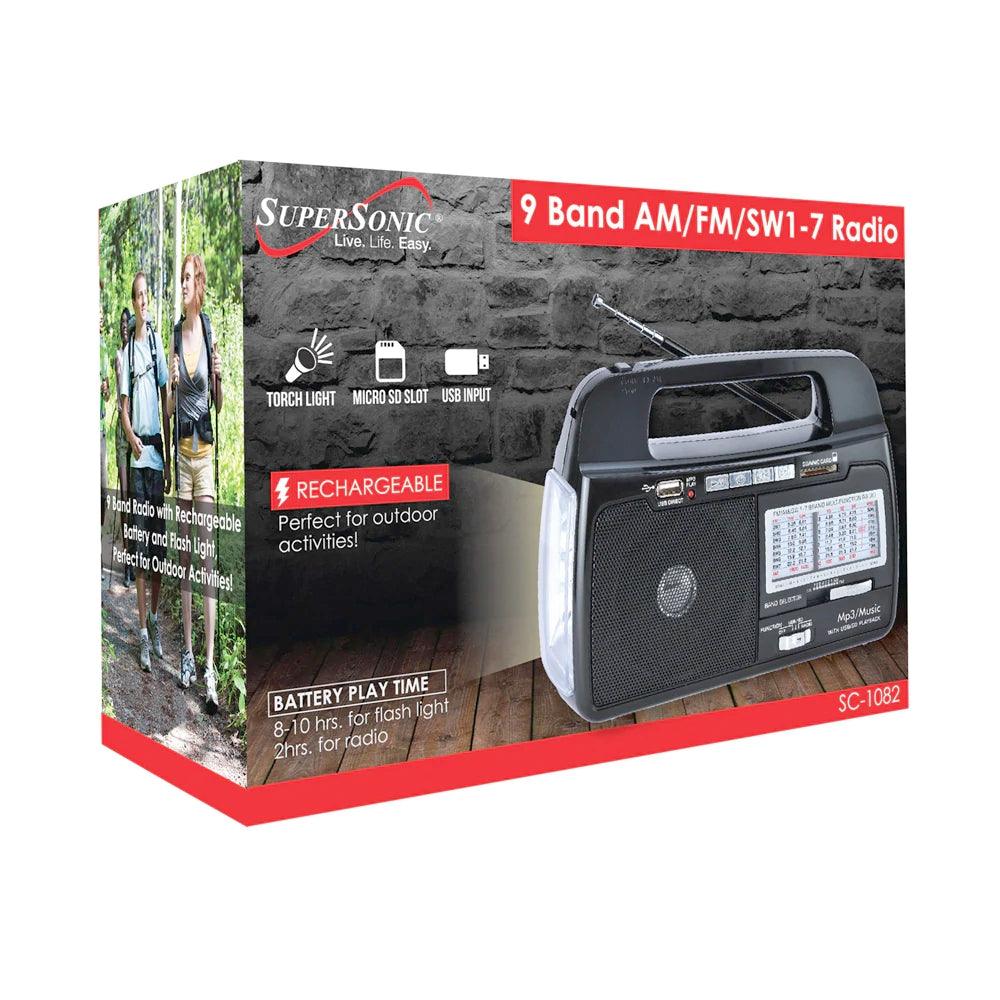 9 Band AM/FM/SW1-7 Portable Radio | SC-1082 - ShopLibertyStore.com
