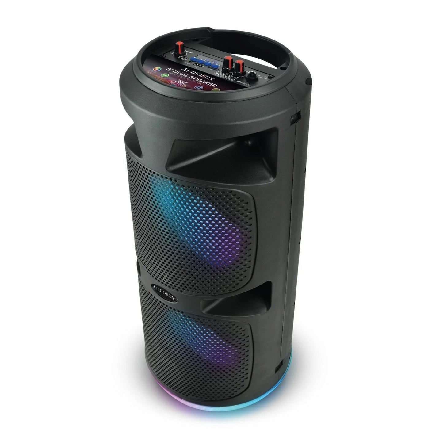 Audiobox Dual 8″ Bluetooth® PA Speaker with 360° Lights and Mic - ShopLibertyStore.com