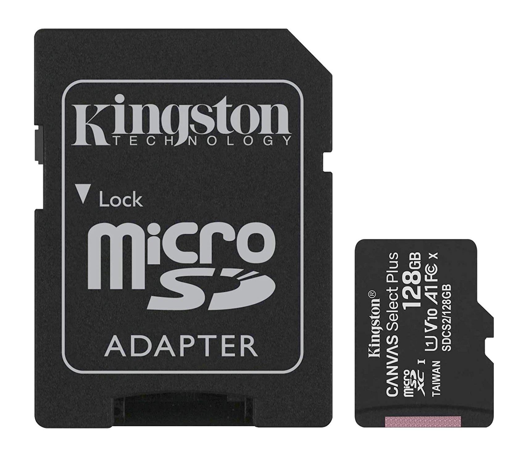 Kingston 128GB Canvas Select Plus UHS-I microSDXC Memory Card with SD Adapter - ShopLibertyStore.com