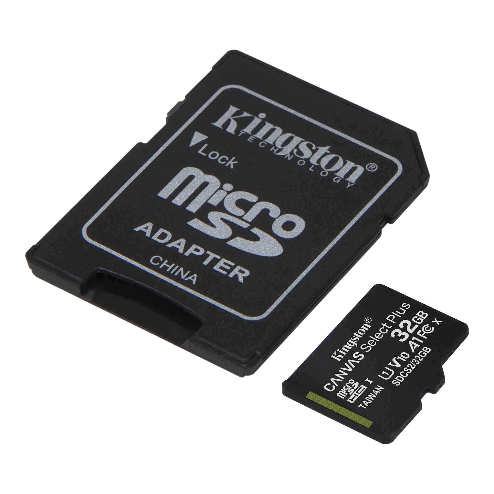 Kingston 32GB Canvas Select Plus UHS-I microSDHC Memory Card with SD Adapter - ShopLibertyStore.com