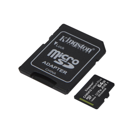 Kingston 64GB Canvas Select Plus UHS-I microSDXC Memory Card with SD Adapter - ShopLibertyStore.com
