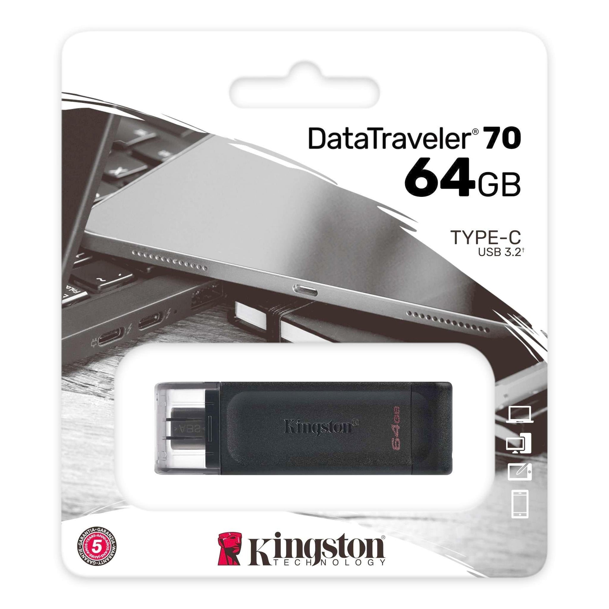 Kingston 64GB DataTraveler 70 USB 3.2 Gen 1 Type-C Flash Drive - ShopLibertyStore.com