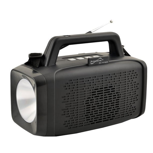 Supersonic Solar Power Bluetooth Speaker Radioand Flashlight | SC-1074ER - ShopLibertyStore.com